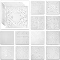 Deckenplatten Styropor XPS - weiß viele Motive 50x50cm - Sparpaket Nr.71 bis Nr.116: 10 m² / 40 Platten, Nr.96 (Restposten) von HEXIM