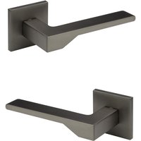Hexim - Designer Türgarnitur, Zimmer Türgriff wc / Bad Aluminium matt in 4 Farben - Ricardo Borelli Q02:graphit matt, Türgriffe von HEXIM