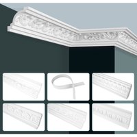 Grand decor Stuckleisten Decke Barock Stil, pu Hartschaum & Flexibel - 2m Deckenleisten gemustert C-Serie: 2 Meter / 1 Leiste, C741 Flexi - 50x50mm von HEXIM
