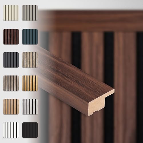 HEXIM Abschlussleiste 275x2,7cm passend für unsere Akustikpaneele - flexible Lamellenwand Holz MDF Wandpanelee Lamellenverkleidung Wandverkleidung (1 Abschlussleiste Catania Oak - APA13) von HEXIM