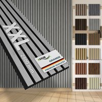 HEXIM Akustikpaneele 280x30cm Wandpaneele Grande Lamellen 0,85m² XXL Holzpaneel Wand 21mm Holz Filz: Grey Oak, 8 Paneele - 6.734m² HEXIM Akustikpaneele 280x30cm Wandpaneele Grande Lamellen 0,85m² XXL Holzpaneel Wand 21mm Holz Filz: Grey Oak, 8 Paneele - 6.734m² von HEXIM