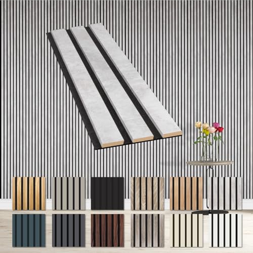 HEXIM Akustikpaneele Musterstück - flexible Lamellenwand Holz MDF Wandpaneele Lamellenverkleidung Wandverkleidung Innendekoration schalldämmend (Chicago Concrete - AP10 / APH10 Musterstück) von HEXIM