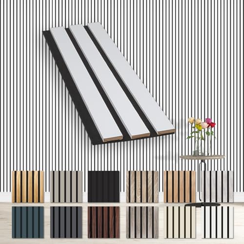 HEXIM Akustikpaneele Musterstück - flexible Lamellenwand Holz MDF Wandpaneele Lamellenverkleidung Wandverkleidung Innendekoration schalldämmend (White - AP11 / APH11 Musterstück) von HEXIM