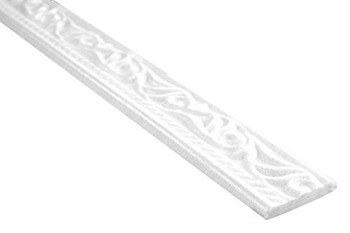 HEXIM Deckenleiste aus Styropor XPS - Abschlussleiste Decke weiß gemustert & modern (2 Meter / 1 Leiste M-10) Deckenleiste Zierleiste Abschlussleiste Stuckleiste von HEXIM