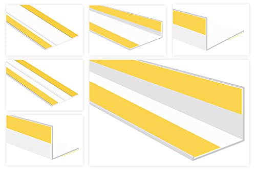 HEXIM Fenster/PVC Sonderprofile - Kunststoffleisten bis zu 240mm Breite mit Knickwinkel oder Kleberillen, wahlweise selbstklebend - 2 Meter HJ 183(30x2.7mm mit Schaumklebeband) von HEXIM