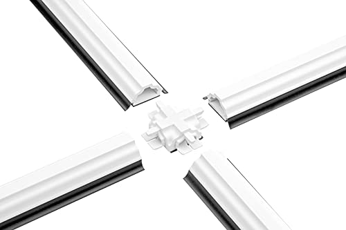 HEXIM Fenstersprossen weiß - Glassprossen aus PVC Kunststoff selbstklebende, Dichtungslippe in grau und schwarz - HJ GL2313(2000x23x13mm, graue Lippe) von HEXIM