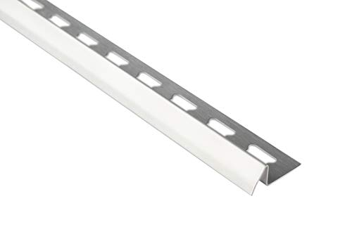 HEXIM Fliesenschienen/Edelstahlschienen, silber gebürstet 2m - große Auswahl an Schienenhöhen und Profilen, V2A Edelstahl - 12mm Übergangsprofil von HEXIM