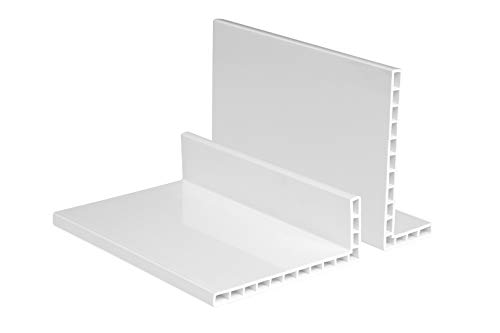 HEXIM Hohlkammer Winkelleisten weiß - PVC Kunststoffwinkel in vielen verschiedenen Maßen & Kantenhöhe - 2 Meter HJ 611/110 (110x110, Kantenhöhe 6mm) von HEXIM