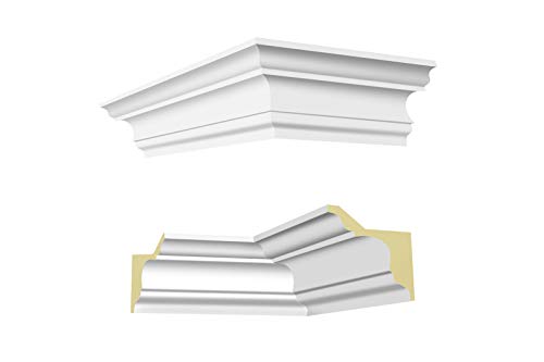 HEXIM LED Innenecke Außenecke aus PU - Indirekte Beleuchtung mit modernen Deckenleisten, lichtundurchlässig, leicht und schlagzäh - (NK-LED-15 80x80mm) von HEXIM