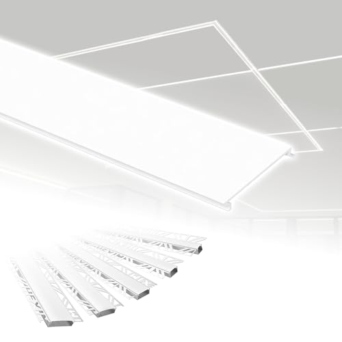 HEXIM LED Trockenbauprofil Alu Unterputzprofil LED Profil (opale Abdeckung passend für ALED-4) Trockenbauleiste Einbauprofil Schiene Decke Wand Trockenbauschiene von HEXIM
