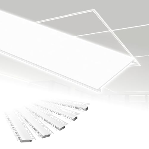HEXIM LED Trockenbauprofil Alu Unterputzprofil LED Profil (opale Abdeckung passend für ALED-5) Trockenbauleiste Einbauprofil Schiene Decke Wand Trockenbauschiene von HEXIM