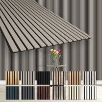 Lamellen Akustikpaneele 1,67 m² flexible Wandpaneele 278x60cm mdf Wandverkleidung schalldämmend: Sandgrey - AP02, 6 Paneele - 10.02m² - Hexim von HEXIM