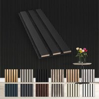 HEXIM Lamellen Akustikpaneele flexible Wandpaneele Musterstücke MDF Wandverkleidung schalldämmend: 1 Musterstück, Black Edition von HEXIM
