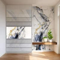 HEXIM Marmorplatten Optik Set 4 Stück 122x70cm SPC Granit Fliesen Steine Paneele Wand innen außen - B: 80113, 4 Stück - 3.42 m² von HEXIM