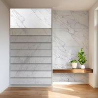 HEXIM Marmorplatten Optik Set 4 Stück 122x70cm SPC Granit Fliesen Steine Paneele Wand innen außen - B: 80116, 4 Stück - 3.42 m² von HEXIM