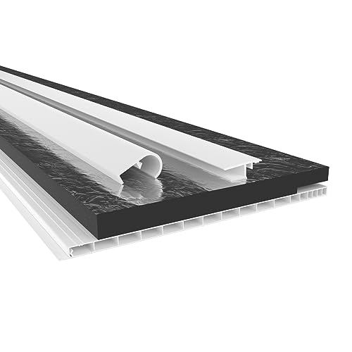 HEXIM PVC Rollladenkastendeckel Komplettset, Rollladenkastendeckel, Aufnahmeprofil & Rollladentraverse, Länge: 1000-2000mm, Breite: 120-320mm, Deckel Jalousie (260mm x 1,2 Meter) von HEXIM