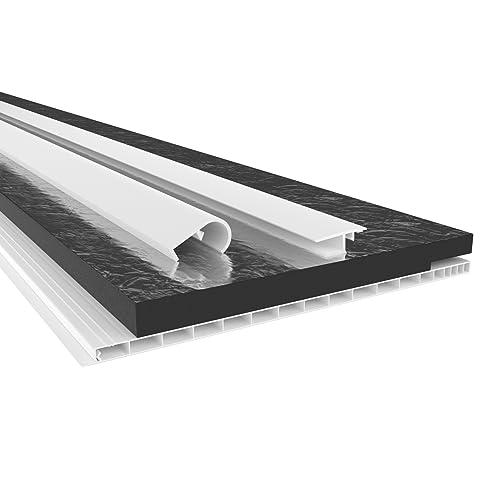 HEXIM PVC Rollladenkastendeckel Komplettset, Rollladenkastendeckel, Aufnahmeprofil & Rollladentraverse, Länge: 1000-2000mm, Breite: 120-320mm, Rolladen Verschlussdeckel (280mm x 1,6 Meter) von HEXIM