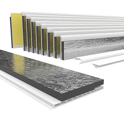 HEXIM PVC Rollladenkastendeckel mit Dämmung Länge: 1000-2000mm, Breite: 120-320mm, Revisionsklappe Rolladendeckel Rollladen Verschluss Deckel Klappe (180mm x 1,8 Meter) von HEXIM