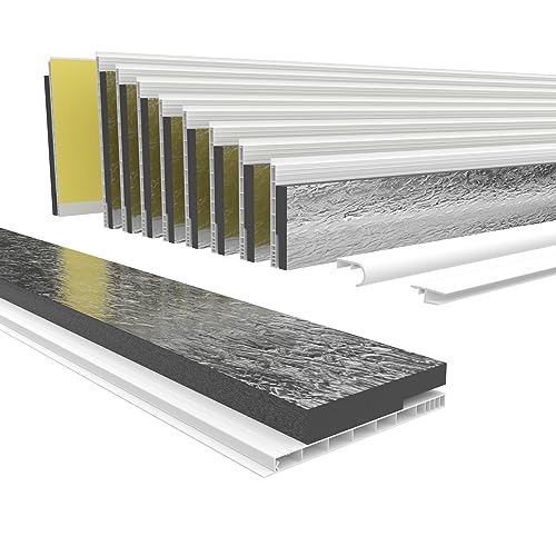 HEXIM PVC Rollladenkastendeckel mit Dämmung Länge: 1000-2000mm, Breite: 120-320mm, Revisionsklappe Rolladendeckel Rollladen abdeckung Deckel Klappe (140mm x 1,6 Meter) von HEXIM