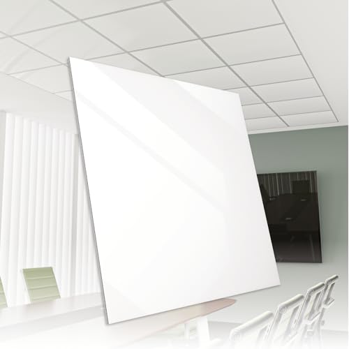 HEXIM Rasterdeckenplatte 62x62cm (20 Platten) Kunststoff Deckenplatte weiß glanz schwer entflammbar DIN 4102-1 Decke Deckenverkleidung PVC Feuchtraum von HEXIM