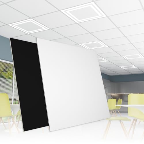 HEXIM Rasterdeckenplatten 62x62cm 1 Platte, ca. 0,384qm Deckenplatte PVC Deckenverkleidung Deckenpaneele Kunststoff Feuchtraum pflegeleicht (YDB008 - weiß mit Rauputzstruktur) von HEXIM