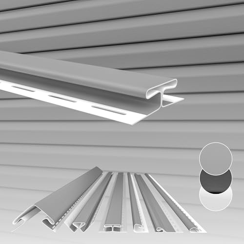 HEXIM Siding Fassadenpaneele außen Fassadenverkleidung wetterfest Kunststoffpanelee PVC-U Verkleidung Außenwand Hausverkleidung UV-beständig- (Verbindungsprofil grau) von HEXIM