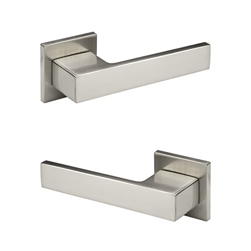 HEXIM Türgarnitur, Zimmer Türgriff WC/Bad Aluminium matt in 4 Farben - Ricardo Borelli Q06 (Türklinke, nickel) Türbeschläge Innentüren door handle von HEXIM