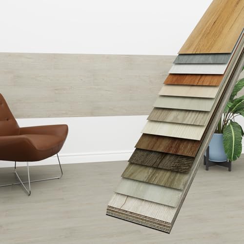 HEXIM Vinyldielen 5m² selbstklebend PVC Wandverkleidung heller Bodenbelag Holzoptik 91x15cm Paneele für Wand & Boden Holzdielen hellbraun (36 Dielen Antique Oak - 1805-10) von HEXIM