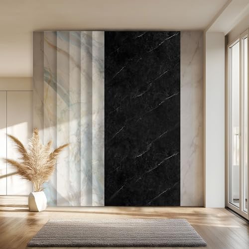 HEXIM Wandpaneel XXL 280x122 cm in Granit-/Marmoroptik, Sparpaket (3-10 Stück) - ideal als Duschrückwand, Küchenrückwand, Spritzschutz, Dekorpaneel schwarz (7 Paneele / 23,91 m² - 8261) von HEXIM