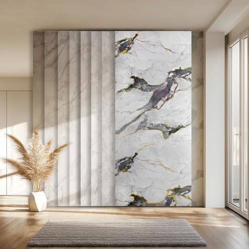 HEXIM Wandpaneel XXL 280x122 cm in Granit-/Marmoroptik, Sparpaket (3-10 Stück) - ideal als Duschrückwand, Küchenrückwand, Spritzschutz, Küchenverkleidung langlebig (10 Paneele / 34,16 m² - 8056A) von HEXIM