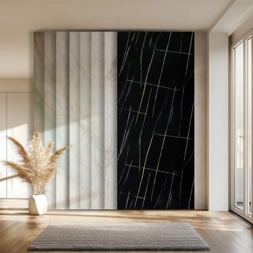 HEXIM Wandpaneel XXL 280x122 cm in Granit-/Marmoroptik, Sparpaket (3-10 Stück) - ideal als Duschrückwand, Küchenrückwand, Spritzschutz, Natursteinoptik schwarz (5 Paneele / 17,08 m² - 8271) von HEXIM