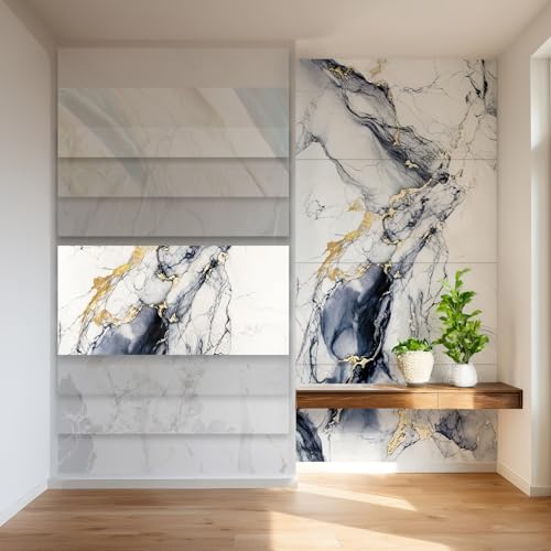 HEXIM Wandpaneele 4er-Set Granit-/Marmoroptik 122×280cm (je Paneel 122×70cm) Küchenrückwand robuste Wandverkleidung aus Kunststoff - Dekorative Wohnzimmerwand gold (4 Paneele / 3,42 m² Modell 80113) von HEXIM