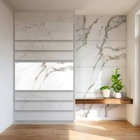 HEXIM Wandpaneele 4er-Set Marmoroptik 280×122cm (je Paneel 70×122cm) SPC Fliesen Platten A: 8038B, 4 Stück - 3.42 m² von HEXIM