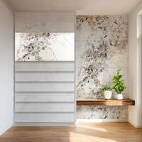 HEXIM Wandpaneele 4er-Set Marmoroptik 280×122cm (je Paneel 70×122cm) SPC Fliesen Platten A: 8045A, 4 Stück - 3.42 m² von HEXIM