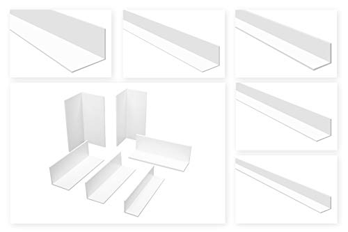 HEXIM Winkelprofile gleichschenklig weiß - PVC Kunststoffwinkel, Auswahl Maße & Stärke - (HJ 304, 20x20 mm) Kantenschutz Wand Leisten Profil von HEXIM