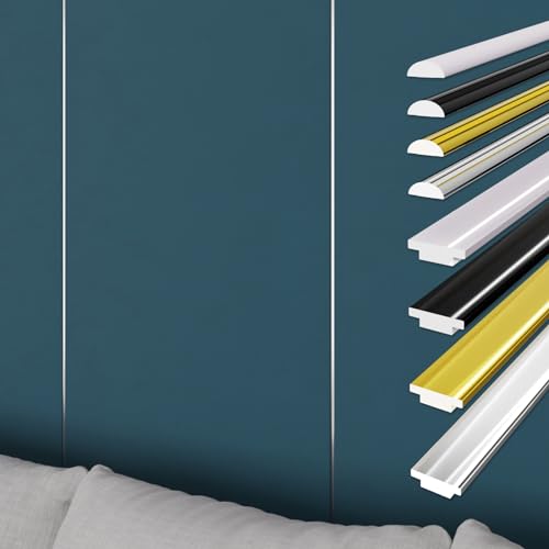 HEXIM selbstklebende flexible Zierleiste 3M Randleiste für Isoliertapeten Abschlussleiste abziehen & aufkleben DIY Universalprofil (1 Leiste D1-C chrom) von HEXIM