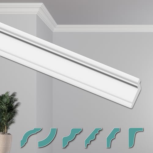 HEXIMO Deckenleisten modern XPS Styropor weiß, 2 Meter Stuckleisten Sytroporleisten Zierleisten Stuck Eckleisten (30 Meter Deckenleisten ZG23) von HEXIM