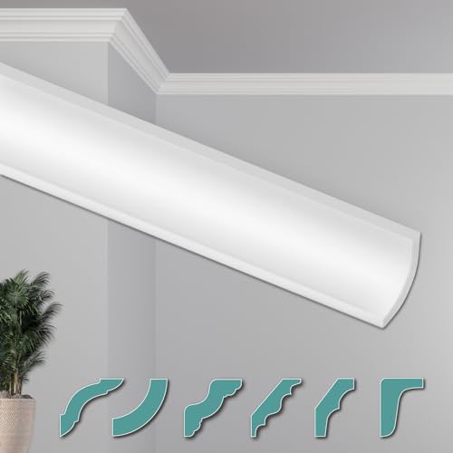 HEXIMO Deckenleisten modern XPS Styropor weiß, 2 Meter Stuckleisten Styroporleisten Zierleisten Stuck Eckleisten (2 Meter Deckenleiste ZG19) von HEXIM