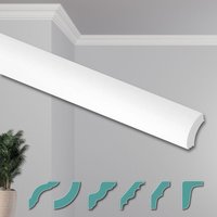 HEXIMO Deckenleisten modern XPS Styropor weiß, 2 Meter Stuckleisten Styroporleisten: ZG2 - 22 x 22 mm, 40 Meter Sparpaket von HEXIM