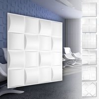 3D Wandpaneele aus pvc Kunststoff - weiße Wandverkleidung mit 3D Optik - Cube Motive: 1 Platte / Muster, HD008 von HEXIM