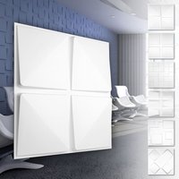 Hexim - 3D Wandpaneele aus pvc Kunststoff - weiße Wandverkleidung mit 3D Optik - Cube Motive: 2 qm 8 Platten, HD032 von HEXIM