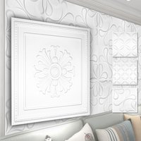 3D Wandpaneele aus pvc Kunststoff - weiße Wandverkleidung mit 3D Optik - Blumen Motive: 1 Platte / Muster, HD050 3D Wandpaneele aus pvc Kunststoff - weiße Wandverkleidung mit 3D Optik - Blumen Motive: 1 Platte / Muster, HD050 von HEXIM