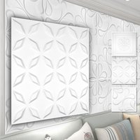 3D Wandpaneele aus pvc Kunststoff - weiße Wandverkleidung mit 3D Optik - Blumen Motive: 1 Platte / Muster, HD063 von HEXIM
