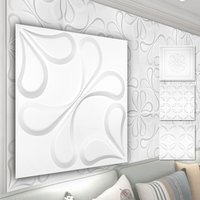 3D Wandpaneele aus pvc Kunststoff - weiße Wandverkleidung mit 3D Optik - Blumen Motive: 2 qm 8 Platten, HD102 von HEXIM