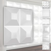 3D Wandpaneele aus pvc Kunststoff - weiße Wandverkleidung mit 3D Optik - Pyramiden Motive: 5 qm 20 Platten, HD024-1 3D Wandpaneele aus pvc Kunststoff - weiße Wandverkleidung mit 3D Optik - Pyramiden Motive: 5 qm 20 Platten, HD024-1 von HEXIM