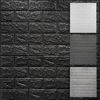Hexim - 3D Wandpaneele selbstklebend 1qm / 2 Stück, Steinoptik xpe Kunststoff Ziegel Tapeten 77x70 cm: 2 Paneele / 1.06 m², Schwarz Hexim - 3D Wandpaneele selbstklebend 1qm / 2 Stück, Steinoptik xpe Kunststoff Ziegel Tapeten 77x70 cm: 2 Paneele / 1.06 m², Schwarz von HEXIM