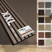 Hexim - Akustikpaneele 280x30cm Wandpaneele Grande Lamellen 0,85m² xxl Holzpaneel Wand 21mm Holz Filz: 2 Paneele - 1.694m², American Walnut Hexim - Akustikpaneele 280x30cm Wandpaneele Grande Lamellen 0,85m² xxl Holzpaneel Wand 21mm Holz Filz: 2 Paneele - 1.694m², American Walnut von HEXIM
