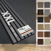 Hexim - Akustikpaneele 280x30cm Wandpaneele Grande Lamellen 0,85m² xxl Holzpaneel Wand 21mm Holz Filz: 2 Paneele - 1.694m², Grey Ash von HEXIM