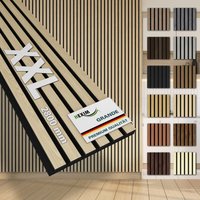 Hexim - Akustikpaneele 280x30cm Wandpaneele Grande Lamellen 0,85m² xxl Holzpaneel Wand 21mm Holz Filz: 2 Paneele - 1.694m², Light Oak Hexim - Akustikpaneele 280x30cm Wandpaneele Grande Lamellen 0,85m² xxl Holzpaneel Wand 21mm Holz Filz: 2 Paneele - 1.694m², Light Oak von HEXIM