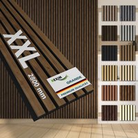 Hexim - Akustikpaneele 280x30cm Wandpaneele Grande Lamellen 0,85m² xxl Holzpaneel Wand 21mm Holz Filz: 2 Paneele - 1.694m², Light Walnut Hexim - Akustikpaneele 280x30cm Wandpaneele Grande Lamellen 0,85m² xxl Holzpaneel Wand 21mm Holz Filz: 2 Paneele - 1.694m², Light Walnut von HEXIM